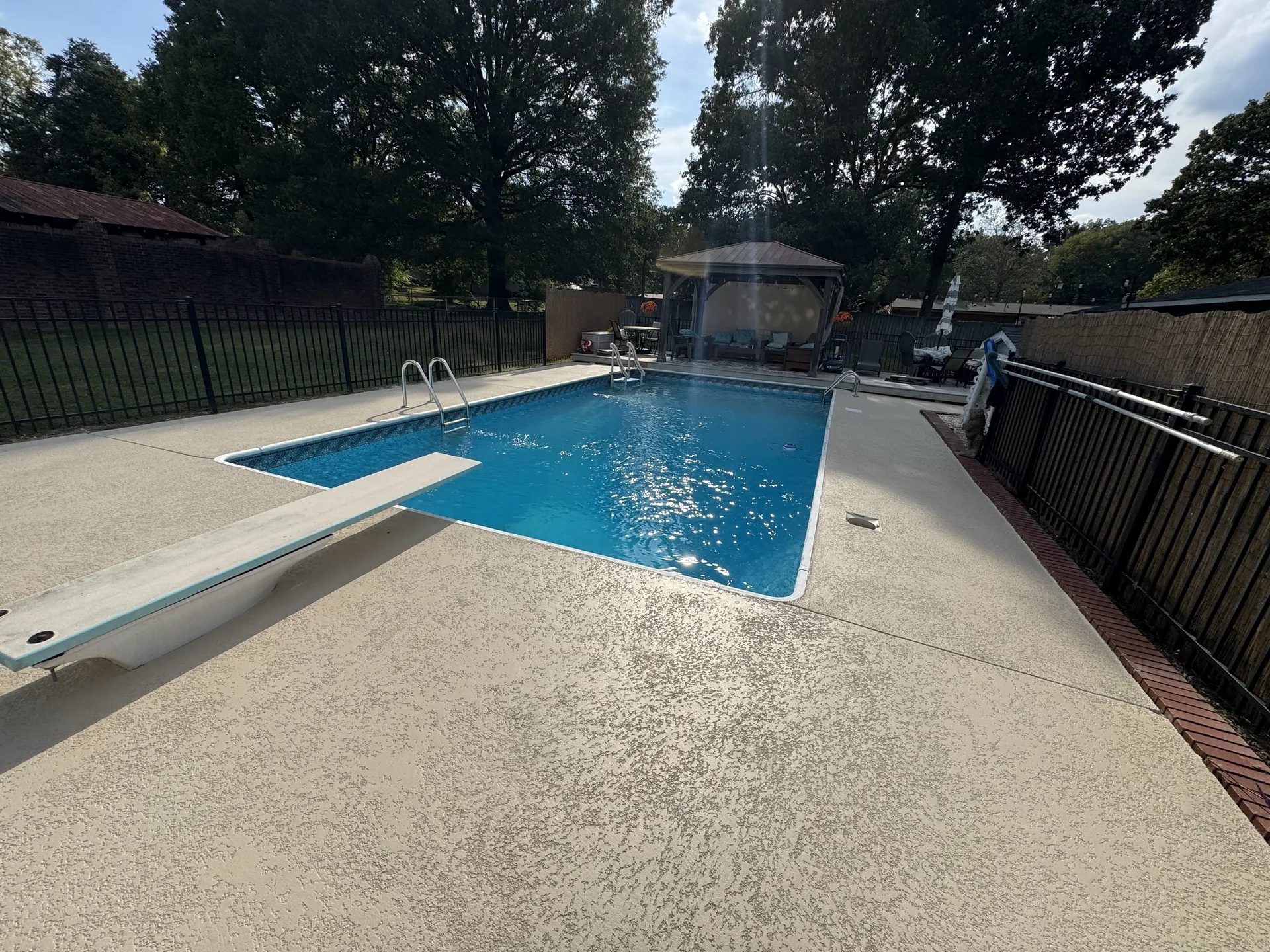 Resurfaced pool deck in the Charlotte metro